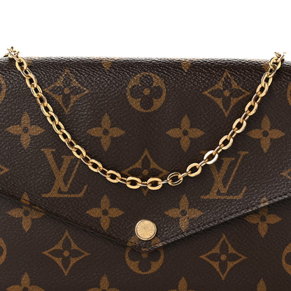 Louis Vuitton Monogram Pochette Felicie Chain Wallet Fuchsia 8 of 10