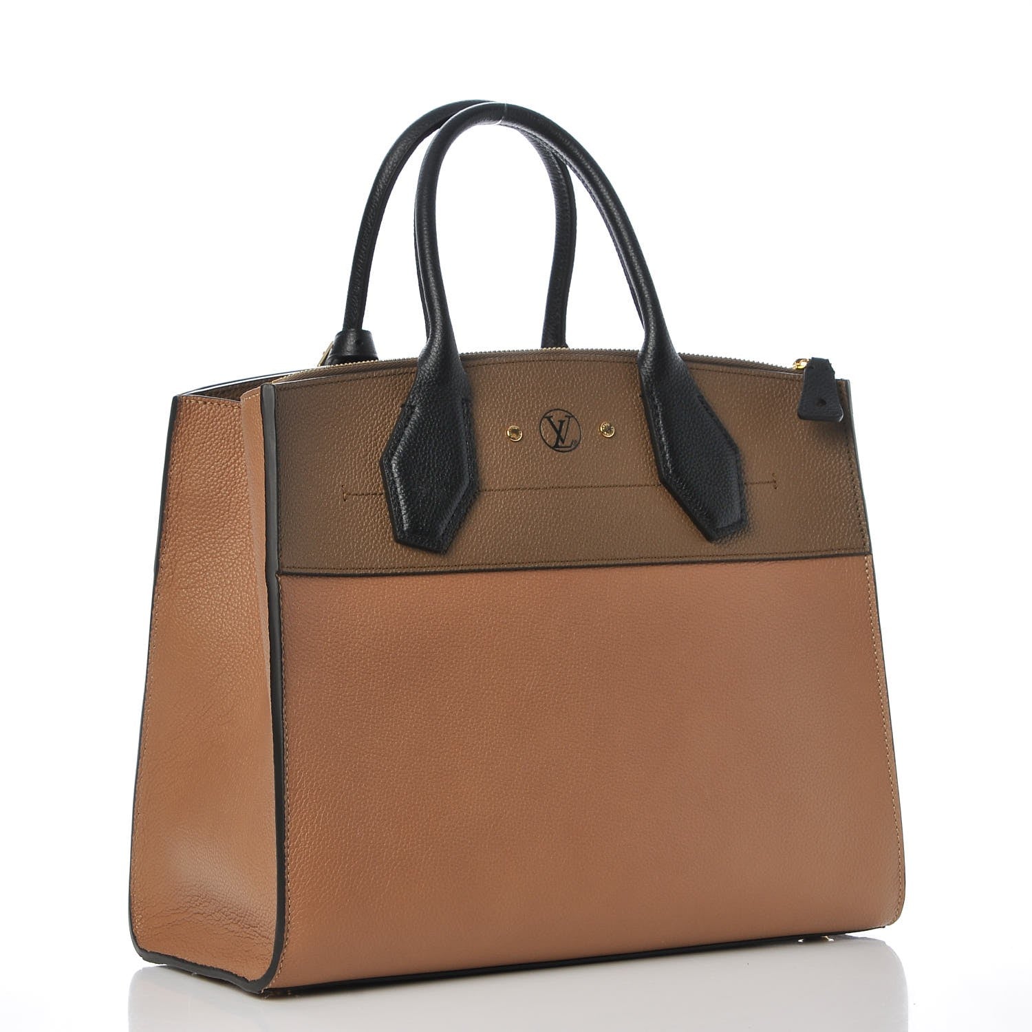 Louis Vuitton Taurillon City Steamer MM Sesame Kombu Black 2 of 8