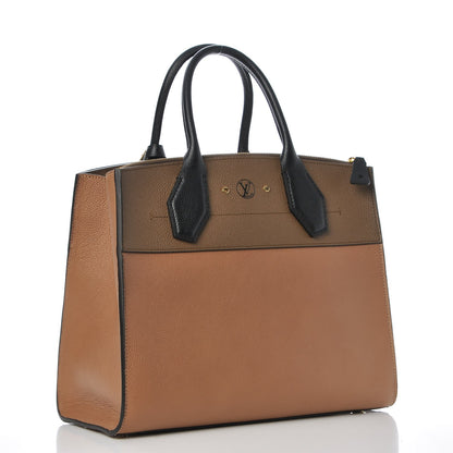 Louis Vuitton Taurillon City Steamer MM Sesame Kombu Black 2 of 8