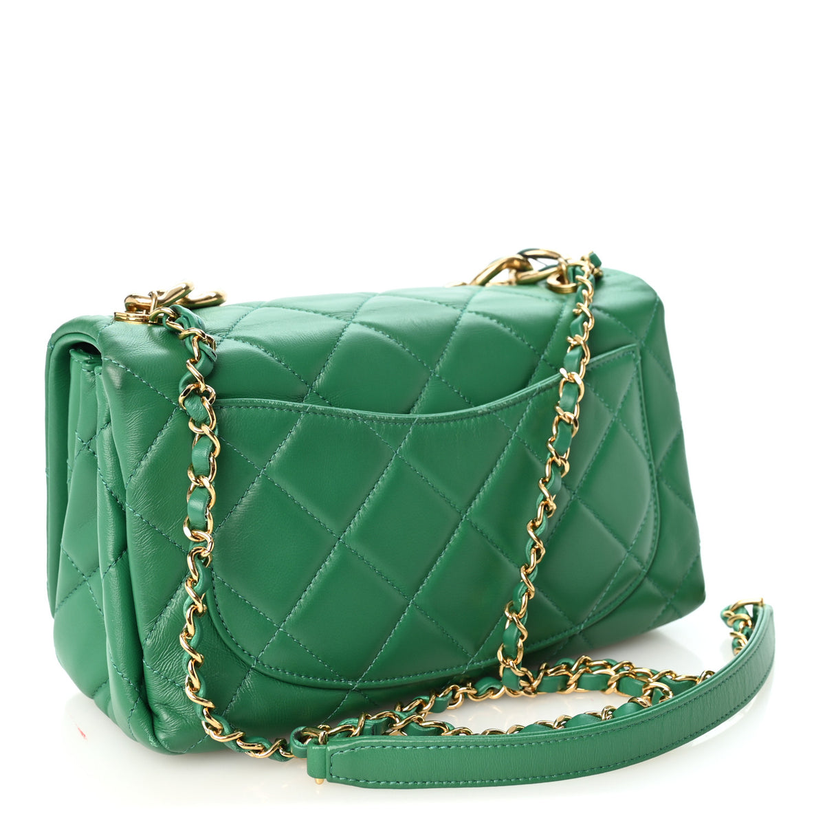 Chanel Lambskin Quilted Medium Color Match Flap Green 3 of 10