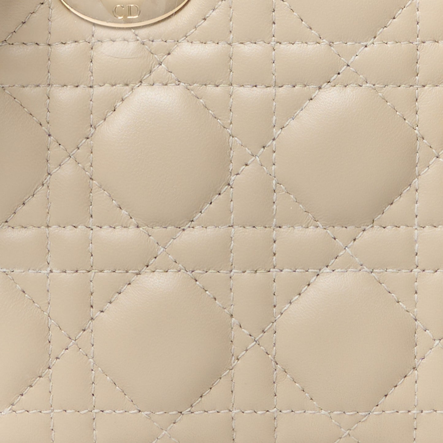 Lambskin Cannage Medium Lady D-Joy Hazelnut