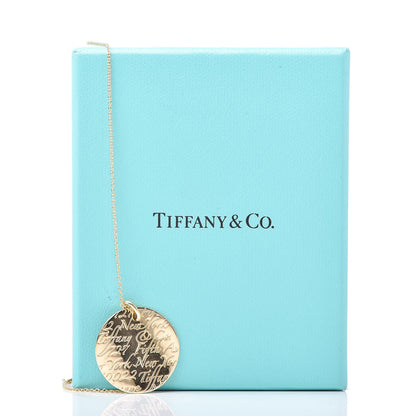 Tiffany 18K Yellow Gold Notes Round Pendant Necklace 8 of 8