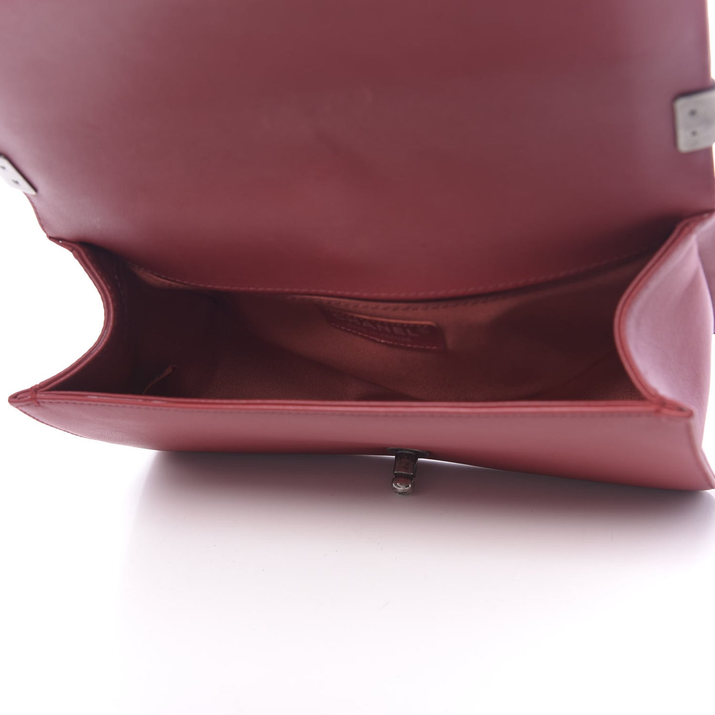 Lambskin Chevron Quilted Medium Boy Flap Dark Red