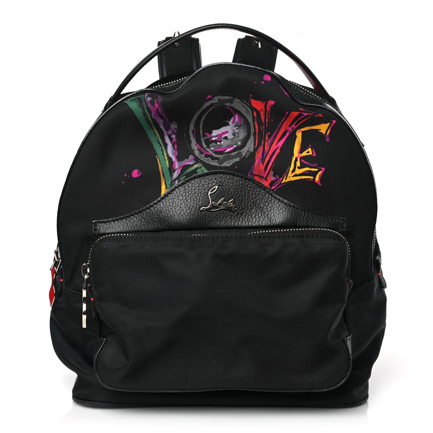 Christian Louboutin Nylon Calfskin Love Small Backloubi Backpack Black 1 of 8