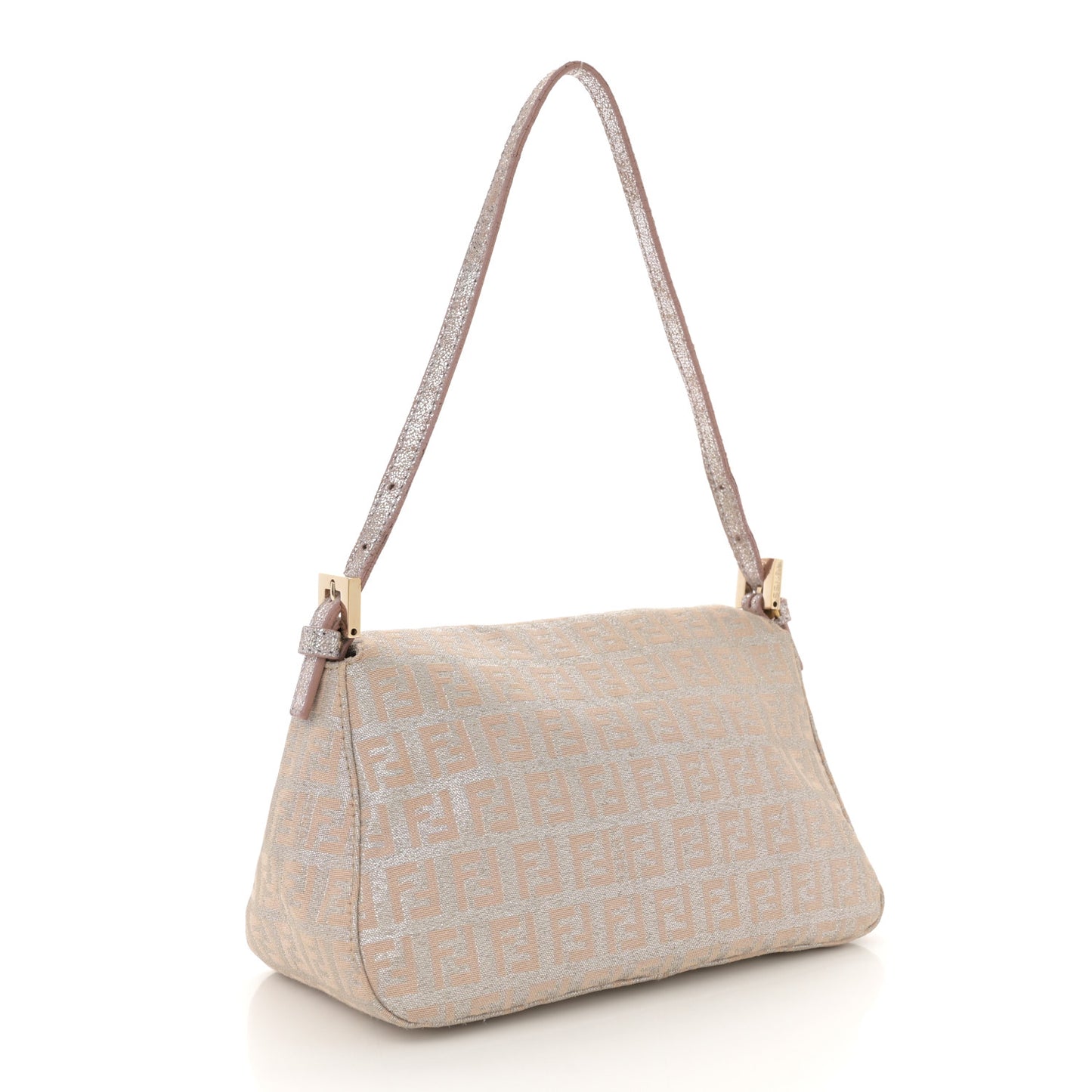Metallic Jacquard Zucchino Suede Mini Mama Baguette Cipria Argento Grigio