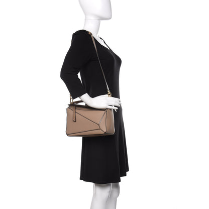 Loewe Grained Calfskin Small Puzzle Bag Sand Mink 2 of 8