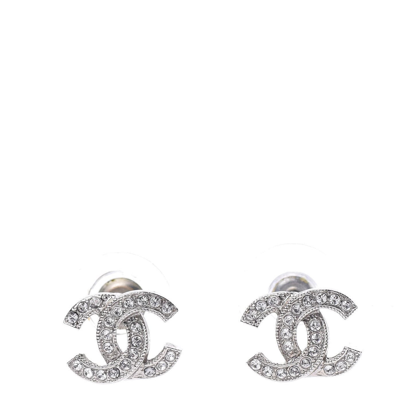 Crystal CC Earrings Silver