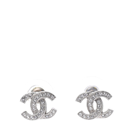 Chanel Crystal CC Earrings Silver 1 of 5