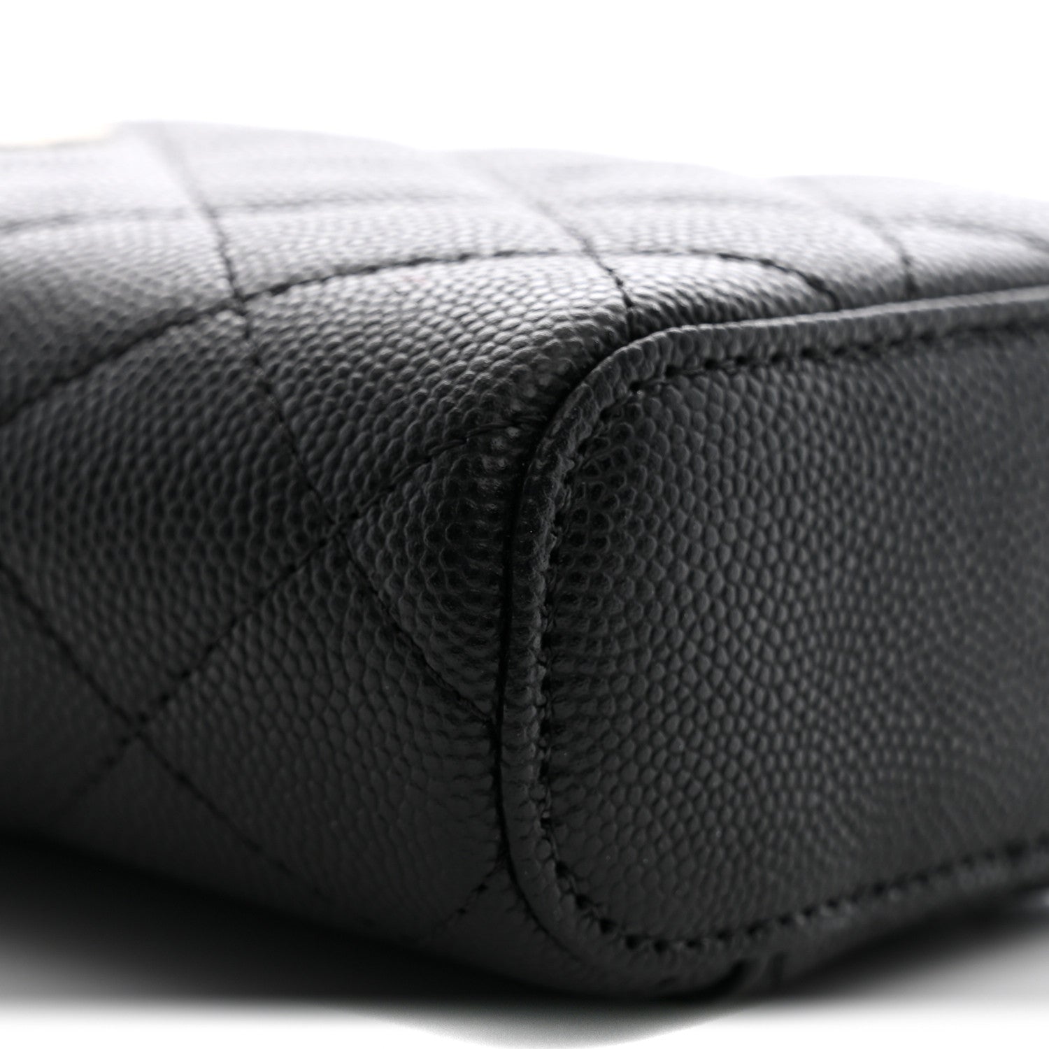 Chanel Caviar Quilted Small Vertical Coco Beauty Vanity Case With Chain Black 9 of 10