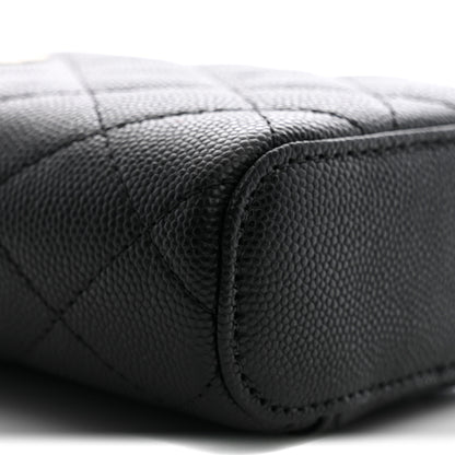 Chanel Caviar Quilted Small Vertical Coco Beauty Vanity Case With Chain Black 9 of 10