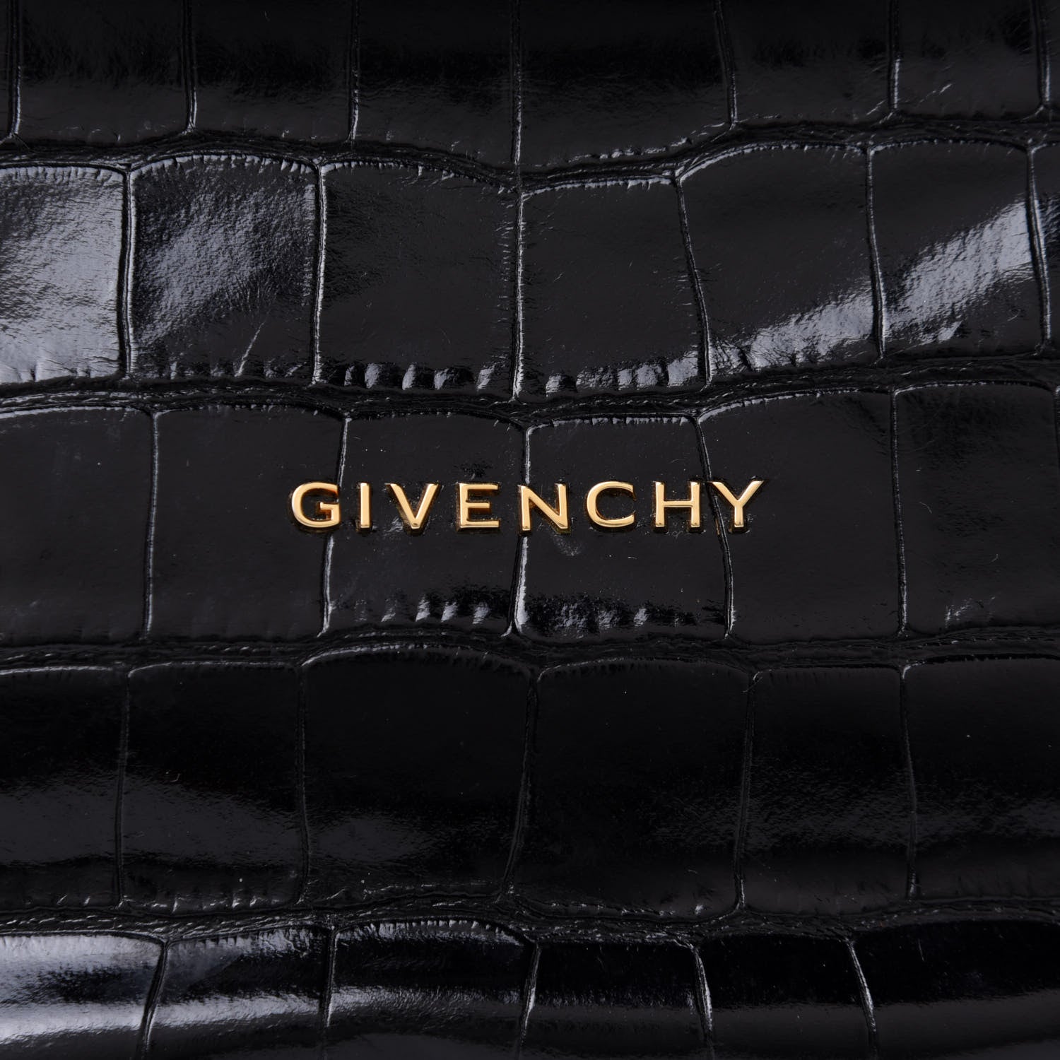 Givenchy Calfskin Crocodile Embossed Small Pandora Black 8 of 13