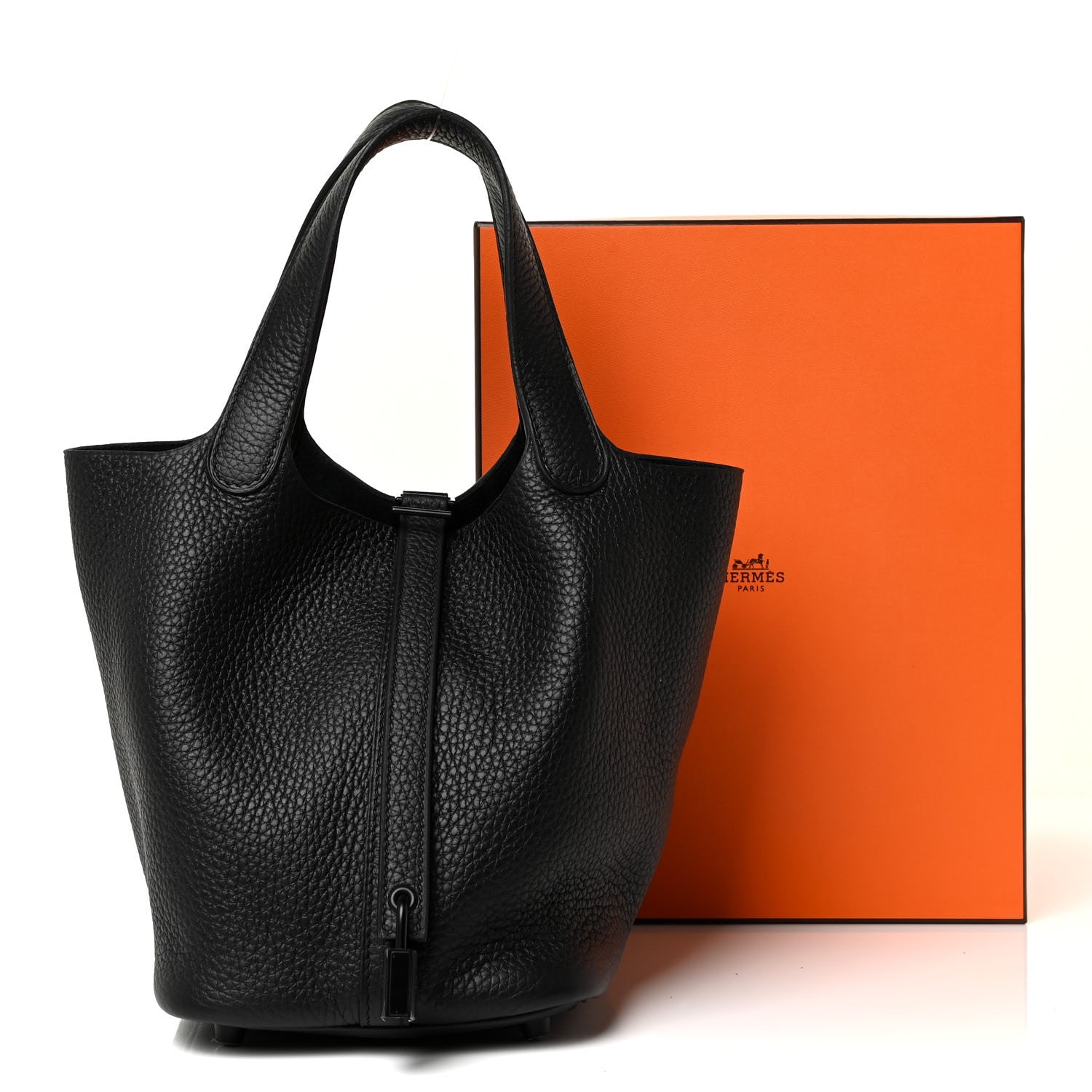 Hermes Taurillon Clemence Monochrome Picotin Lock 18 PM Black 10 of 10