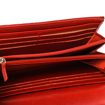 Chanel Lambskin Quilted Large Gusset Flap Wallet Red 5 of 9