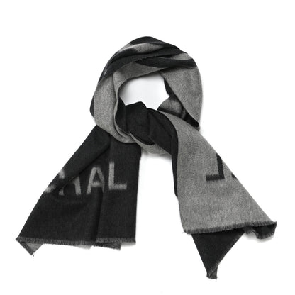 Chanel Cashmere CC Fringe Stole Grey Dark Grey 1 of 3