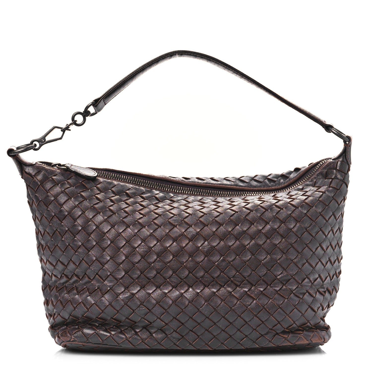 Bottega Veneta Metallic Nappa Intrecciato Small Shoulder Bag Steel 1 of 9
