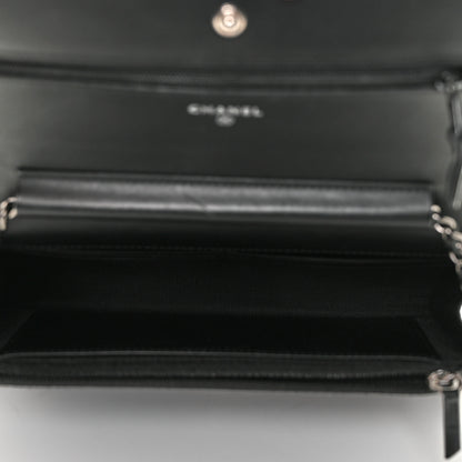 Chanel Patent Quilted Wallet On Chain WOC Black 5 of 10