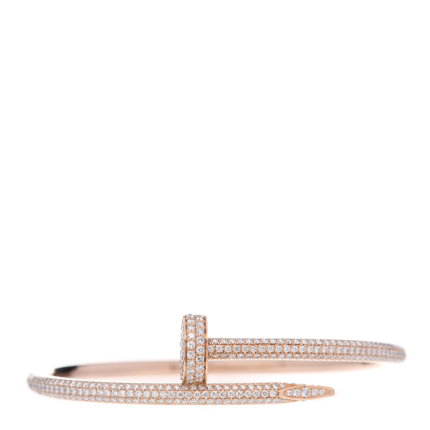 Cartier 18K Pink Gold Diamond Juste Un Clou Paved Bracelet 16 1 of 5