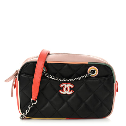 Chanel Calfskin Quilted Cuba Camera Bag Black Multicolor 1 of 10