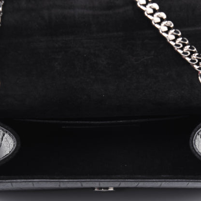 Saint Laurent Calfskin Crocodile Embossed Monogram Small Kate Tassel Satchel Black 5 of 14