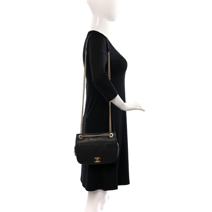 Chanel Caviar Stitched Messenger Flap Bag Black 3 of 9