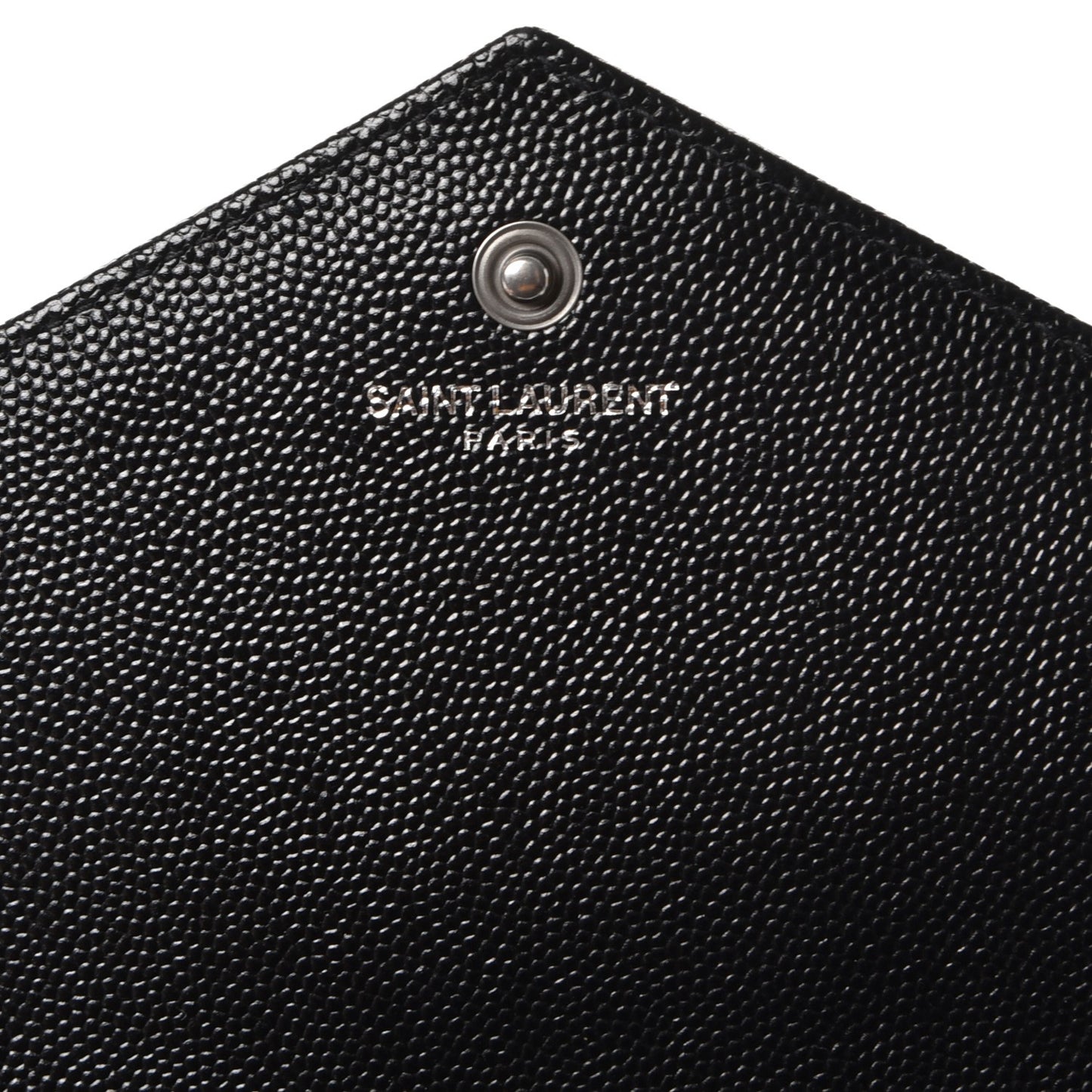Grain De Poudre Matelasse Chevron Monogram Chain Wallet Black