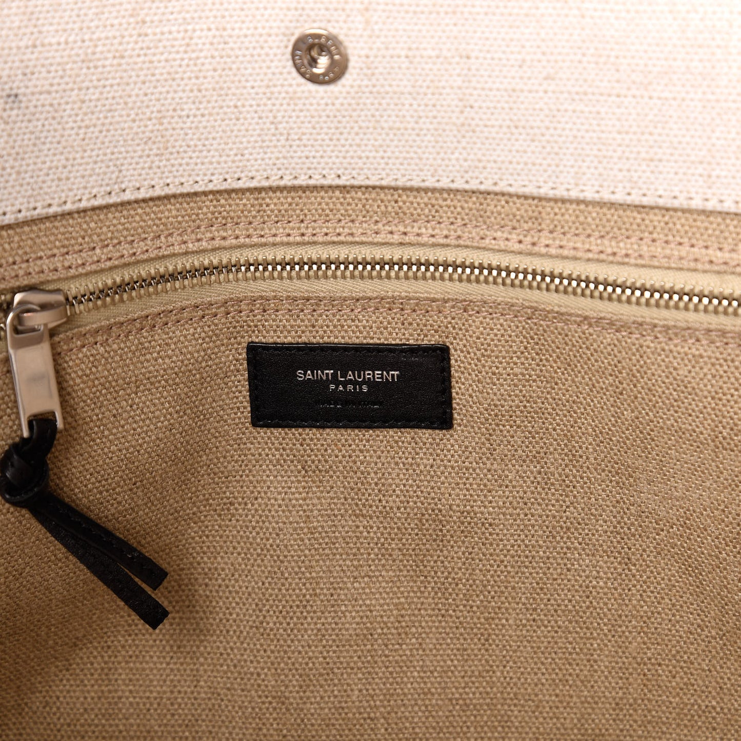 Linen Calfskin Rive Gauche Tote Optic White