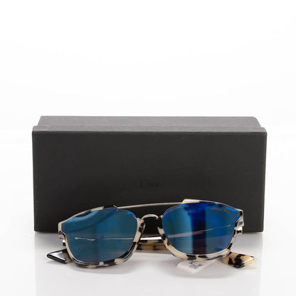 Christian Dior Abstract Mirrored Sunglasses Spotted Havana Blue 6 of 6