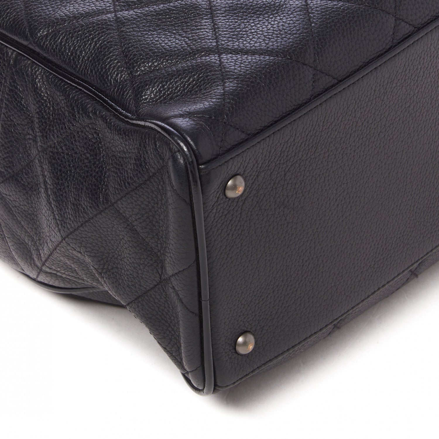 Chanel Calfskin Patent Quilted Large Bowler Black 5 of 9