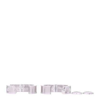 Cartier 18K White Gold 6 Diamond 5.5mm LOVE Hoop Earrings 3 of 4