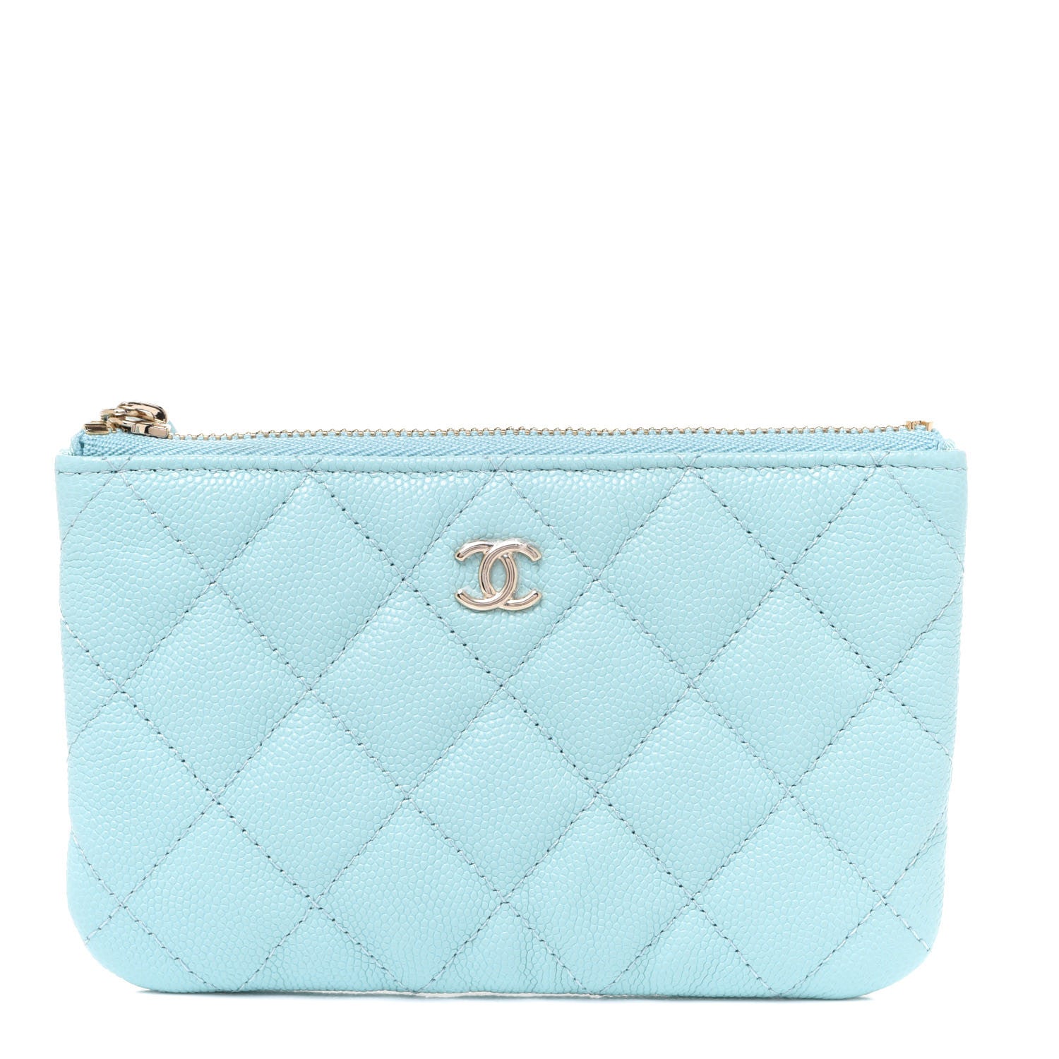 Chanel Caviar Quilted Small Cosmetic Case Light Blue 1 of 8