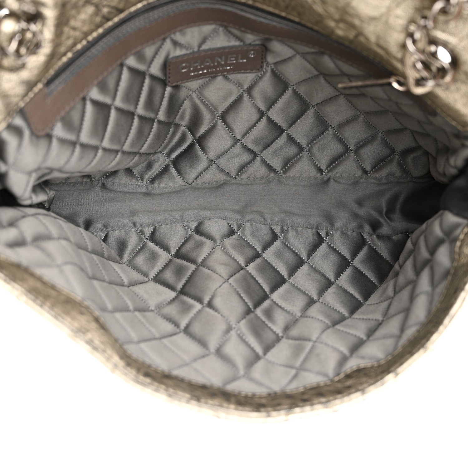 Chanel Distressed Metallic Lambskin Quilted Le Marais Ligne Flap Gold 5 of 10
