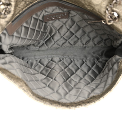 Chanel Distressed Metallic Lambskin Quilted Le Marais Ligne Flap Gold 5 of 10
