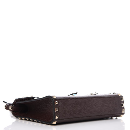 Valentino Garavani Pebbled Calfskin Medium Rockstud Flip Lock Crossbody Bag Deep Taupe 4 of 7