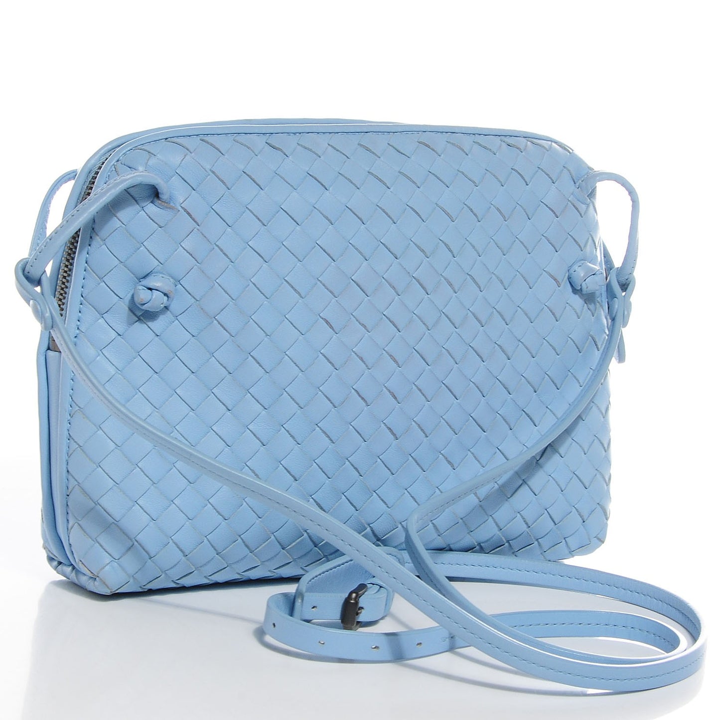 Nappa Intrecciato Crossbody Pillow Light Blue