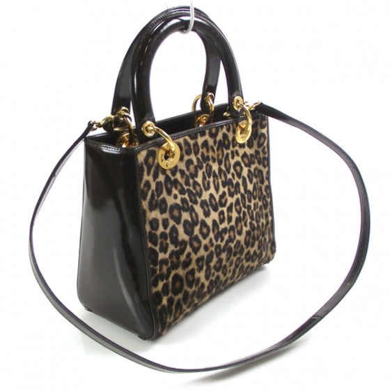 Christian Dior Pony Hair Leopard Print Medium Lady Dior 3 of 9
