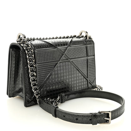 Christian Dior Metallic Patent Micro-Cannage Medium Diorama Flap Bag Onyx Black 2 of 8