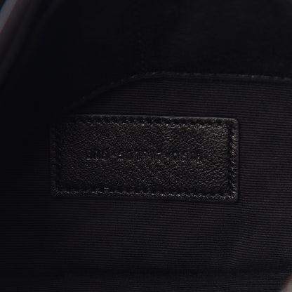 Saint Laurent Calfskin Crocodile Embossed Monogram Zip Pouch Black 7 of 8