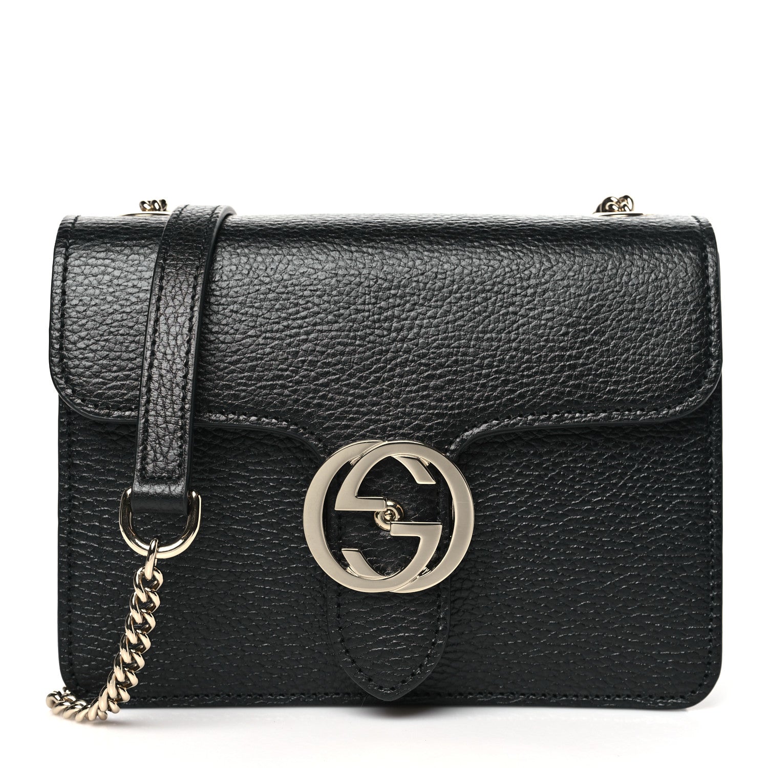 Gucci Dollar Calfskin Small Interlocking G Shoulder Bag Black 1 of 10