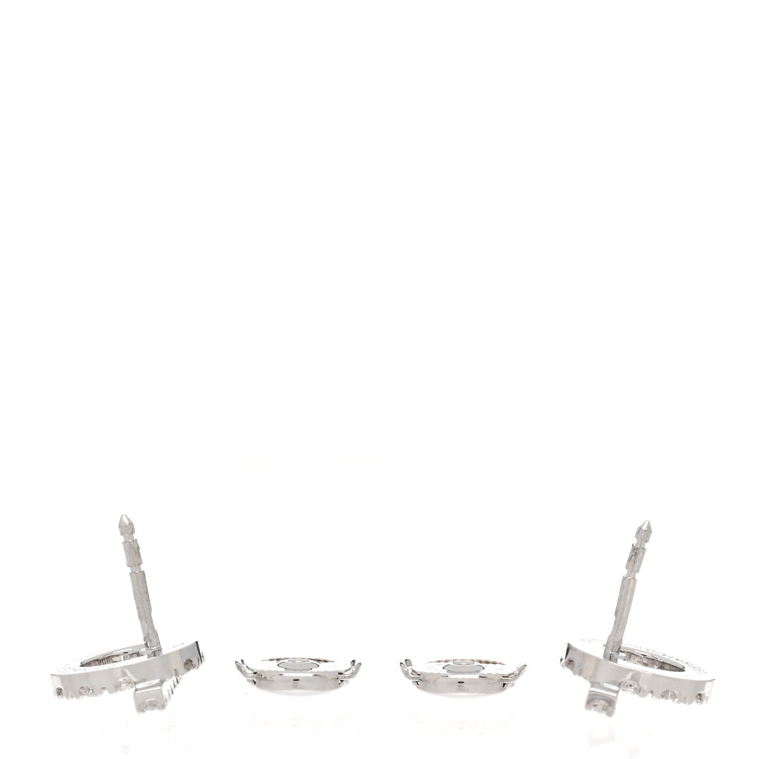 Hermes 18K White Gold Diamond Finesse Earrings 3 of 5