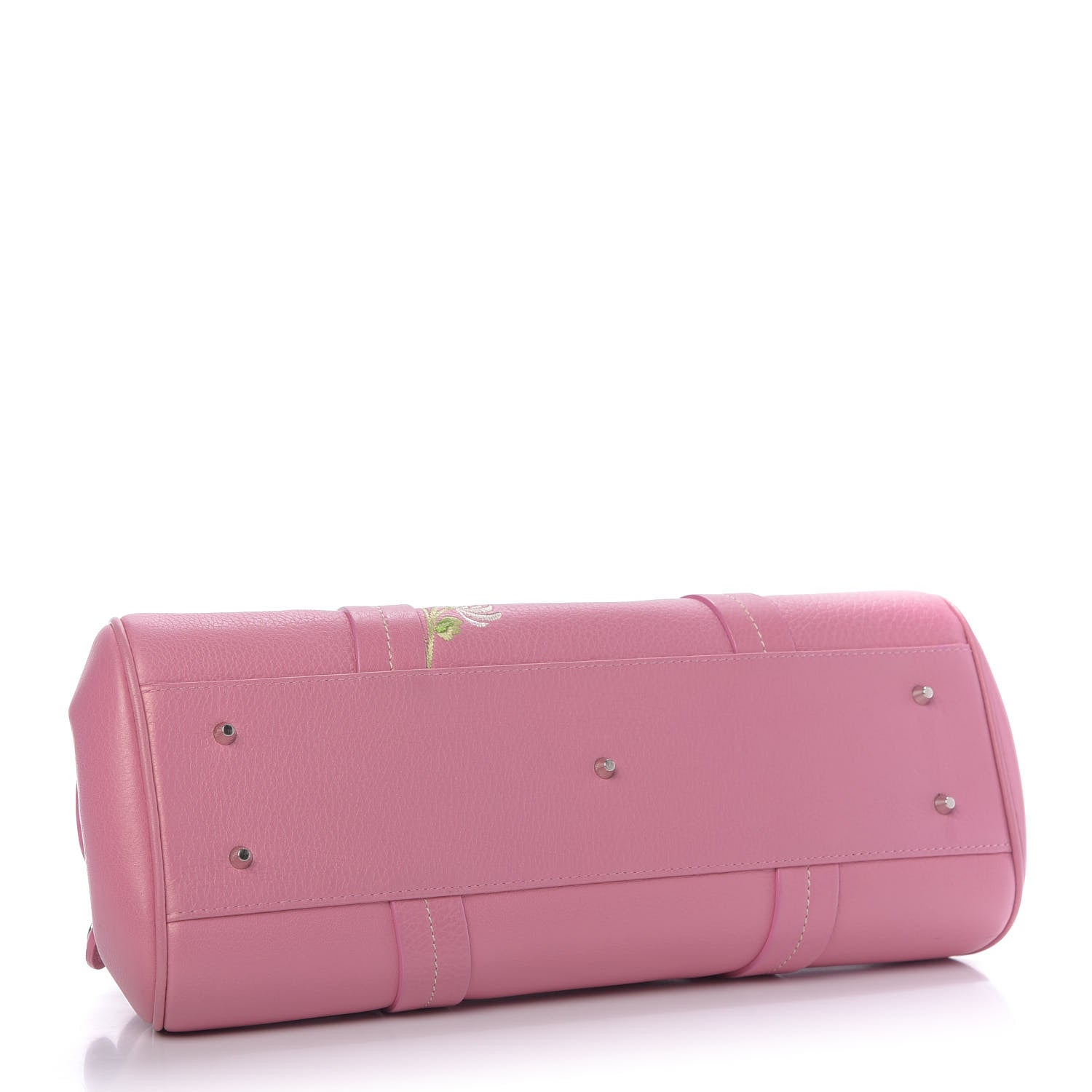 Christian Dior Grained Calfskin Romantic Flowers Frame Satchel Pink 4 of 13