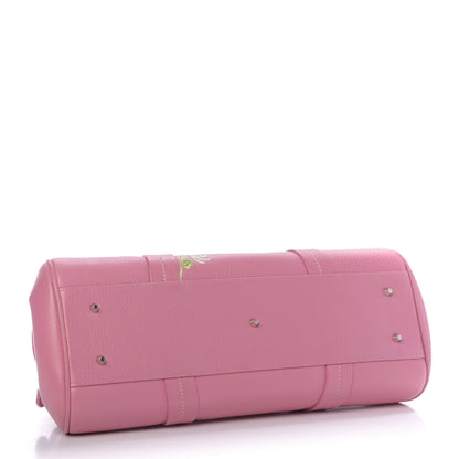 Christian Dior Grained Calfskin Romantic Flowers Frame Satchel Pink 4 of 13