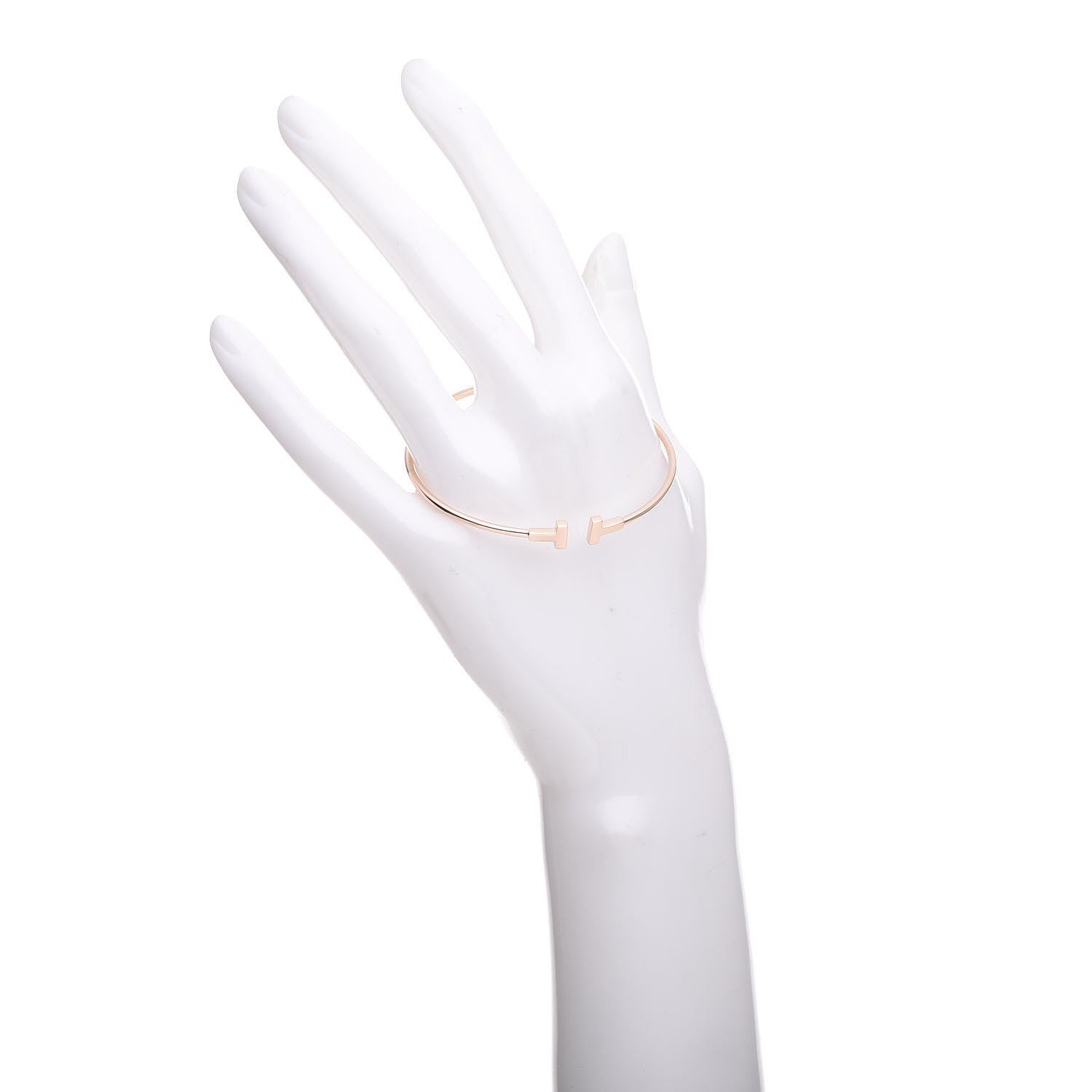 Tiffany 18K Rose Gold Narrow T Wire Bracelet 2 of 5