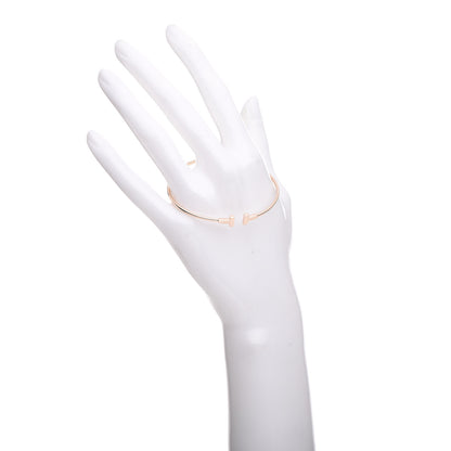 Tiffany 18K Rose Gold Narrow T Wire Bracelet 2 of 5