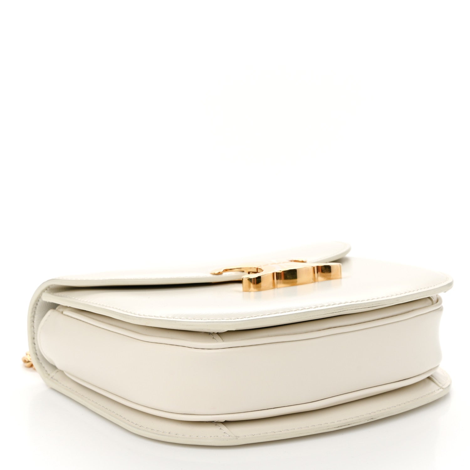 Celine Shiny Calfskin Triomphe Chain Besace Clea White 4 of 9