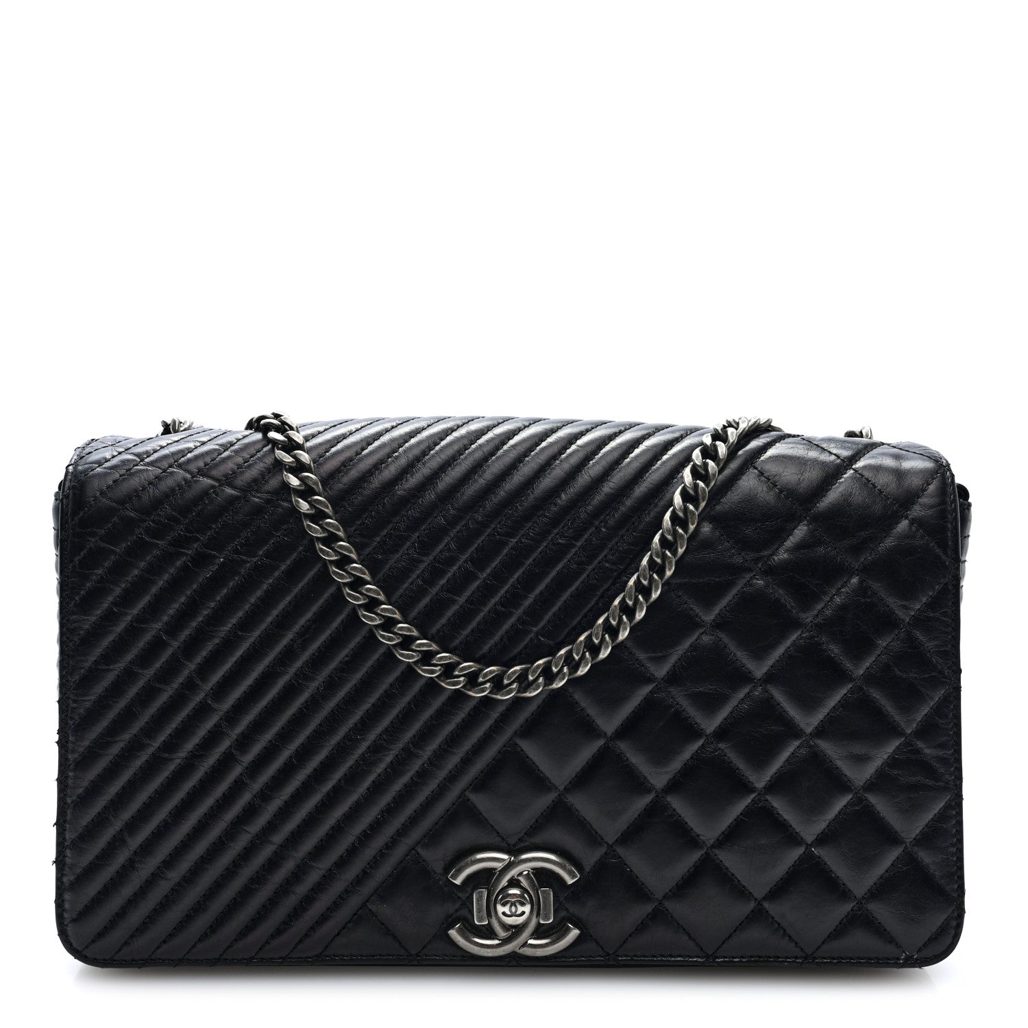 Chanel Glazed Calfskin Quilted Large Coco Boy Flap Black 1 of 10
