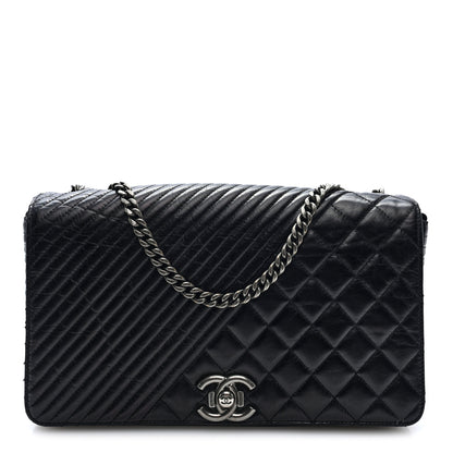 Chanel Glazed Calfskin Quilted Large Coco Boy Flap Black 1 of 10