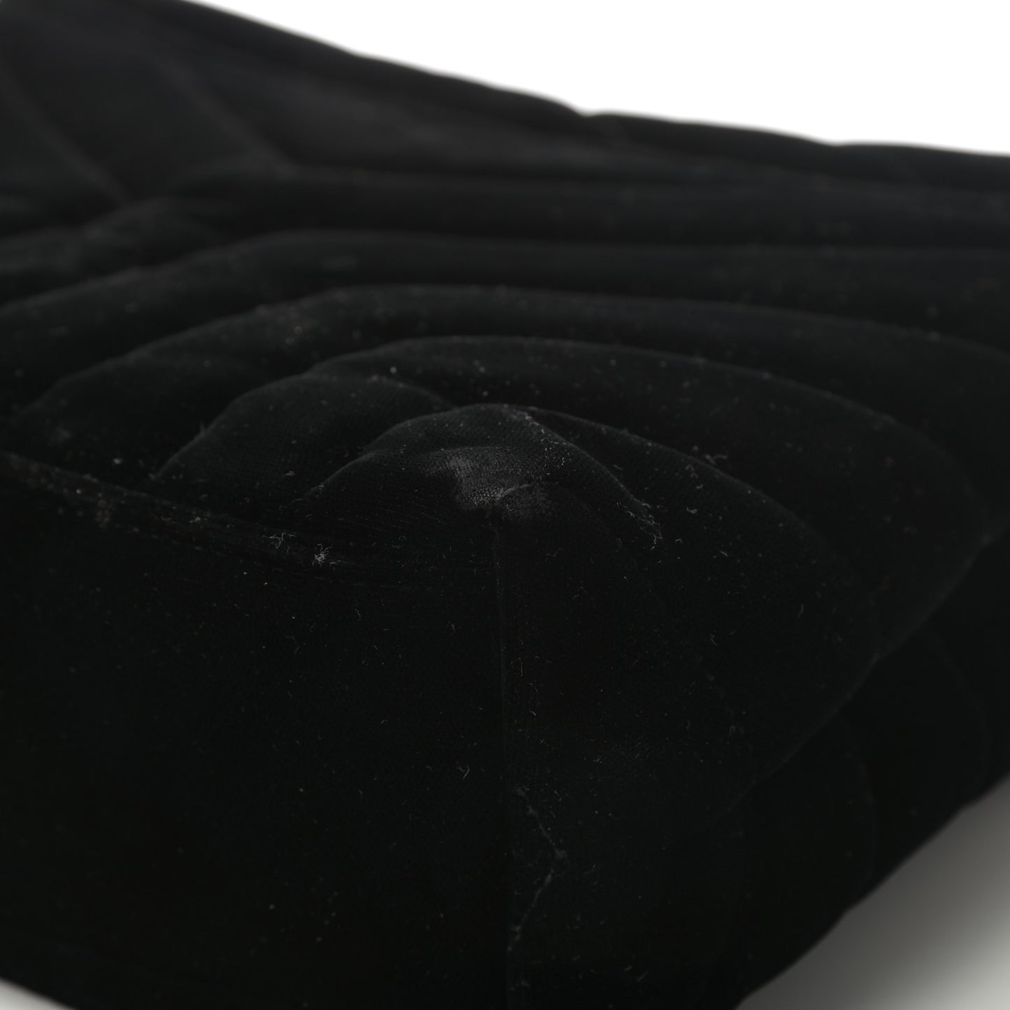 Velvet Y Quilted Monogram Small Loulou Chain Satchel Black