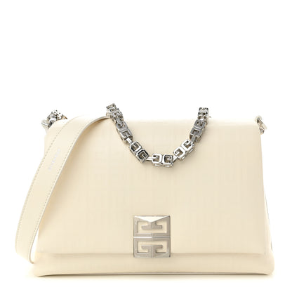 Givenchy Soft Calfskin 4G Embossed Medium Shoulder Bag Ivory 1 of 9