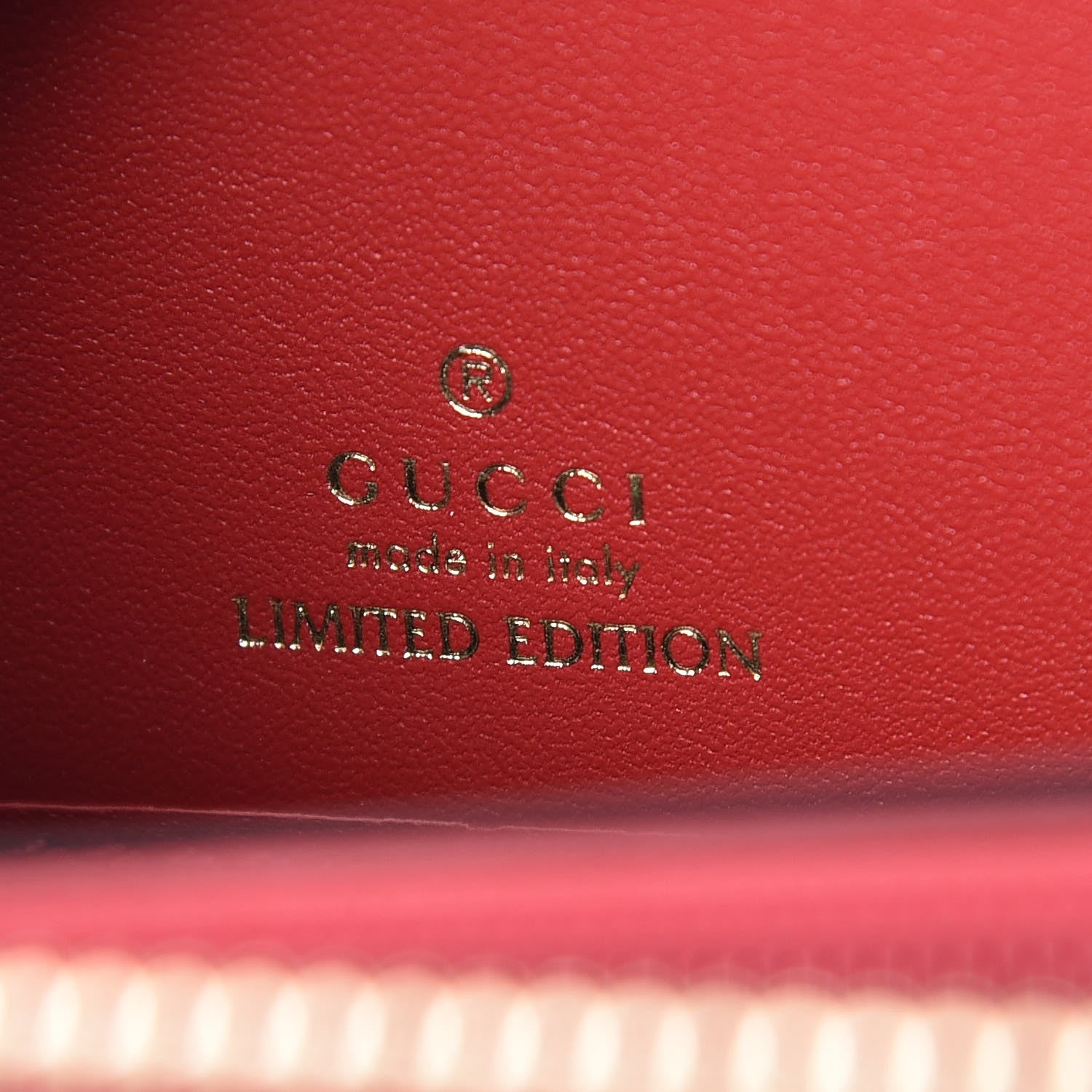 Gucci GG Supreme Monogram Kingsnake Heart Embroidered Zip Around Wallet Red 6 of 8