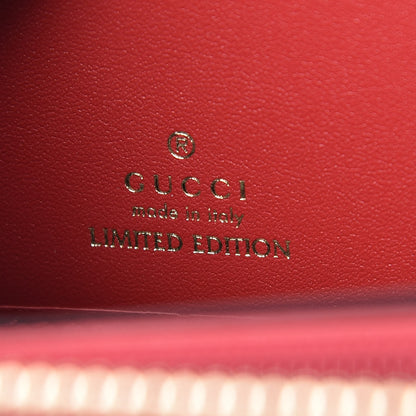 Gucci GG Supreme Monogram Kingsnake Heart Embroidered Zip Around Wallet Red 6 of 8